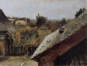 Carl Blechen View of Roofs and Gardens painting